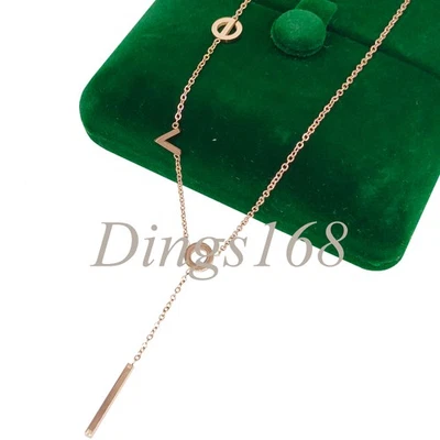 Collar hipoalergénico relleno de oro rosa de 18 quilates de 17"+2" + colgante con dije de palabra "AMOR" Foto 1 de 3