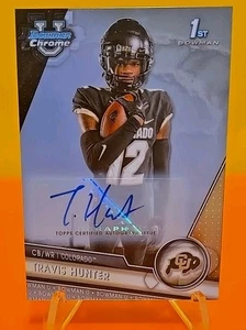 2023 Bowman Chrome U Travis Hunter #36 "Bowman 1st Auto" Colorado Buffaloes - Picture 1 of 12
