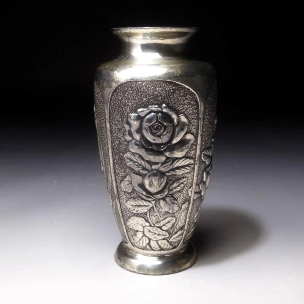 銅瓶　在銘 明銅直頸觀音瓶- 沐澤古美術