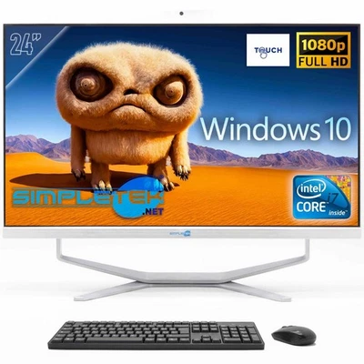 All IN One Aio 24 " Touchscreen Windows 10 8GB 120GB Core i7 Fixed Webcam 2K - Image 1 of 4