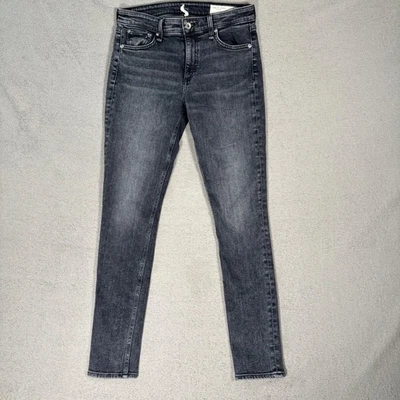 Rag & Bone Cate Mid Rise Skinny Jeans Women's Size 28 Black Opal Denim Grunge - Image 1 of 4