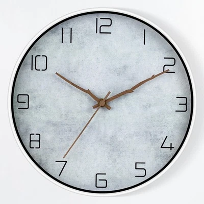 Decorative 30cm Wall Clock Silent NonTicking Battery Operated Grey Design - Image 1 of 4