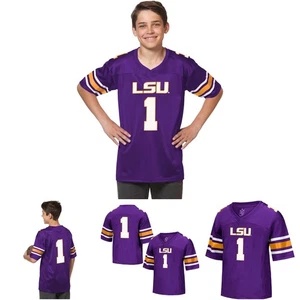 Jugend Jungen Fußball Trikot Touchdown Pass Größe Small XL blau weiß Baumwolle - Bild 1 von 10