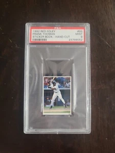 1992 Red Foley Sticker Frank Thomas #93 HANDCUT PSA 9 MINT Chicago White Sox - Picture 1 of 2