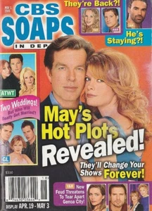 CBS Soaps In Depth May 3, 2005 PETER BERGMAN-MICHELLE STAFFORD-JOSEPH MASCOLO-BB - Picture 1 of 1