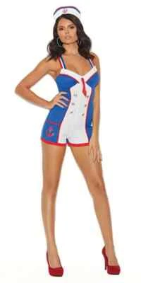 OPEN BOX Sexy Sassy Sailor Romper Costume - Small - ON SALE - Image 1 of 2