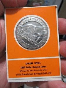 Sahara Hotel 1969 Dollar Gaming Token, Solid Franklinium, Proof DGT-156 - Picture 1 of 4