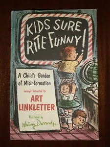 KIDS SURE RITE FUNNY ART LINKLETTER 1962 HC FIRST EDITION Geis Humor Illu w/ DJ - Foto 1 di 12