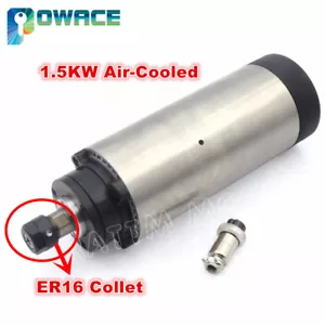 1.5KW ER16 Motor de husillo refrigerado por aire 80mm CNC Grabado Fresado GRIND 220V Kit - Imagen 1 de 7