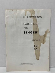 ILLUSTRATED PARTS LIST BOOK FOR SINGER MACHINE 591 & 601 *FREE SHIPPING* - Picture 1 of 3