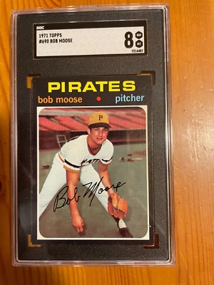 1971 TOPPS #690 BOB MOOSE PITTSBURGH PIRATES BASEBALL CARD SGC nm/mt 8 - Image 1 of 2