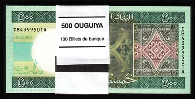 Mauritania 500 Ouguiya 2013, UNC, BUNDLE, Pack of 100 Pcs LOT, Consecutive, P-18 - Image 1 of 4