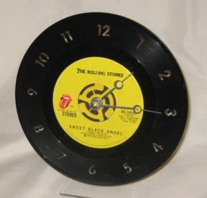 The Rolling Stones "Sweet Black Angel" 45 Record Clock - Jeff Davis Design RARE - Picture 1 of 6