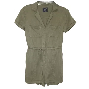 Abercrombie & Fitch Romper Shorts XS Olive Green Military Safari Utility Style - Picture 1 of 13