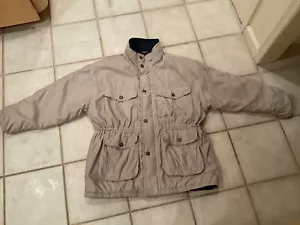Perry Ellis Men's Ivory Storm Coat with Hidden Hood ~ Sz XL - Picture 1 of 5