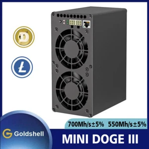 Goldshell Mini Doge 3 Doge LTC Coin Dual Mode 700M or 550M Silent Miner With PSU - Picture 1 of 3