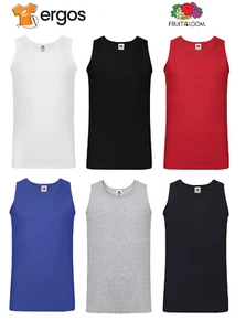 Fruit of the Loom Valueweight Cotton Sleeveless Vest Mens FR610980 - Picture 1 of 10