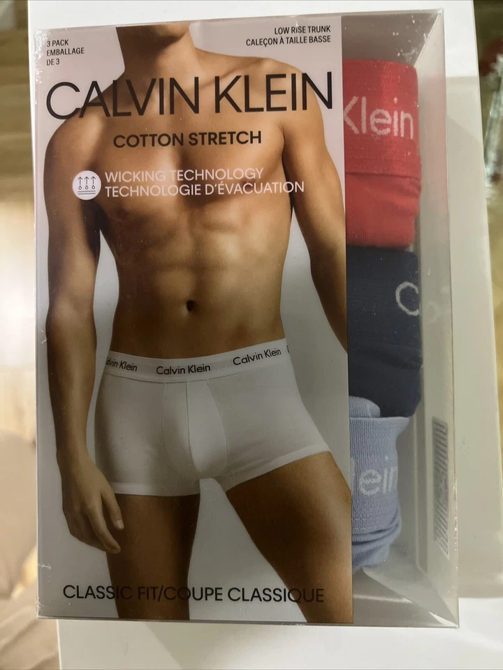 $41 Calvin Klein Underwear Men Red NB2614 3-Pack Cotton Stretch Trunks Size M - Image 1 of 1