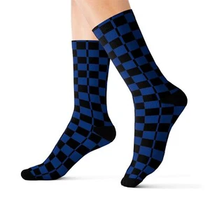 Charisma Girls Checker Board Blue version 2 Sublimation Socks - Picture 1 of 13