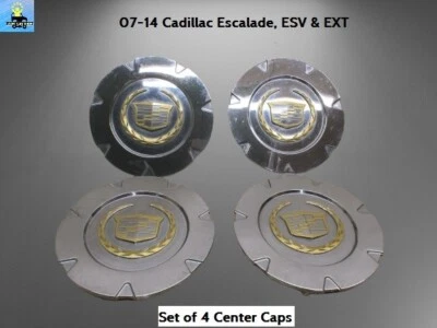 9596479 07 to 14 Cadillac Escalade ESV & EXT Set 4 18" Center Hub Caps Gold - Image 1 of 4