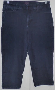 NOT YOUR DAUGHTERS JEANS sz 14 "CROP" BLUE JEANS measures 32" x 20"  #485 - Picture 1 of 10