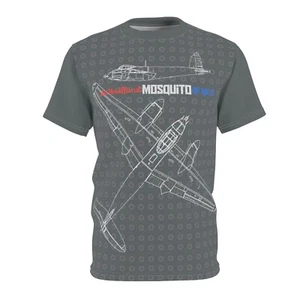 de Havilland Mosquito blueprint WW2 aviation t-shirt - Picture 1 of 13