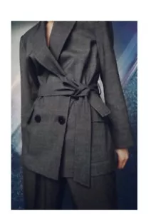 ZARA Belted Double Breast Blazer S - Picture 1 of 10