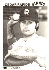 1975 Cedar Rapids Giants TCMA 1 Tom Hughes California State Dominguez Hills Card