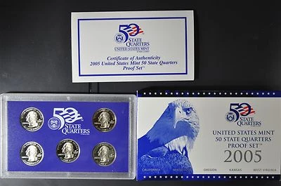 2005 S U.S. Mint Clad Quarter Proof Set with box & COA / original packaging - Image 1 of 2