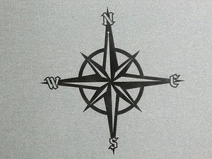 16" Wood Nautical Compass Rose Wall Art Decor - Picture 1 of 2