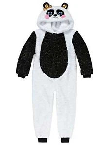 Toddler Girls White Sparkle Panda Bear Blanket Sleeper Pajamas Union Suit 2T-3T - Picture 1 of 1