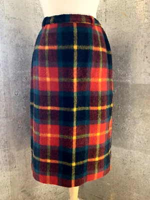 Falda De Colección Años 70 Sid Harris Milwaukee Roja Lana Cuadros Pequeña Foto 1 de 4