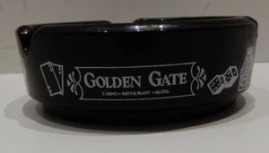 Vintage Black Glass Golden Gate Casino Ashtray made in USA - Picture 1 of 9