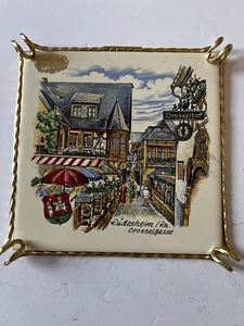 Danischburg Meier Kachel Wertarbeit handbemalte Kunstfliesenuntersetzer Germany Vintage - Bild 1 von 8