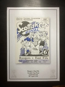 1949-50 Rangers v East Fife Scottish Cup Final Programme PRINT - Picture 1 of 1
