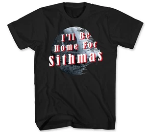 STAR WARS Christmas T-Shirt Size LARGE Men's L Tee NEW I'll Be Home for Sithmas - Picture 1 of 1