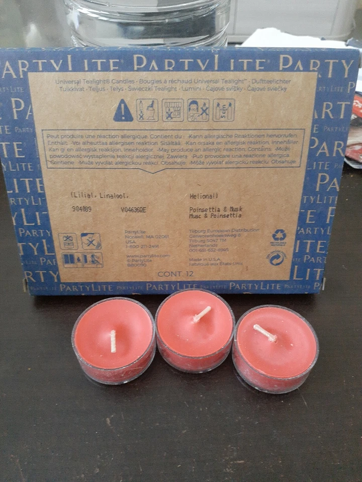 Bougies Réchauds Partylite musc et poinsetta - Photo 1/1