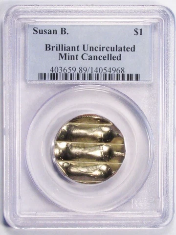 SUSAN B ANTHONY $1 DOLLAR MINT CANCELED ERROR COIN PCGS HOLDER Cover