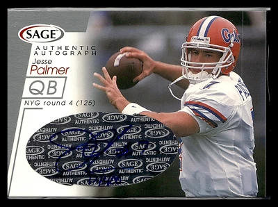 2001 SAGE AUTOGRAPHS SILVER #A34 JESSE PALMER #ED /400 NEW YORK GIANTS - Image 1 of 3