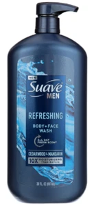 Suave Men Body & Face Wash Refreshing Cedarwood and Mandarin All Skin Types 30oz - Picture 1 of 2