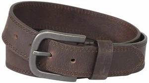 Dickies Men's 1 1/2 in. Leather Belt With Two Row Stitch,Brown,34 - Picture 1 of 3