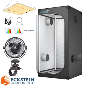 Growbox Komplettset Gewächshaus Growtent Pflanzenzelt 85W LED Light & Ventilator - Bild 1 von 11