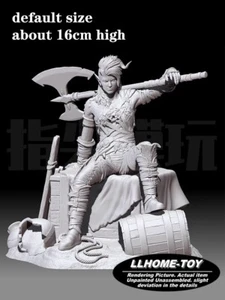 Game hot Karlach hot girl Pose Carry the axe sit Resin 3D Print GK Kit Figure - Picture 1 of 13