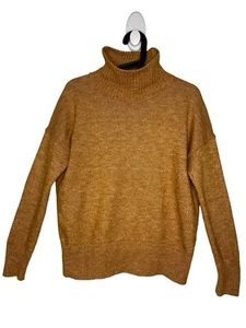 LOFT Womens Small Sweater Turtleneck Apricot Orange Long Sleeve Wool Blend - Picture 1 of 7