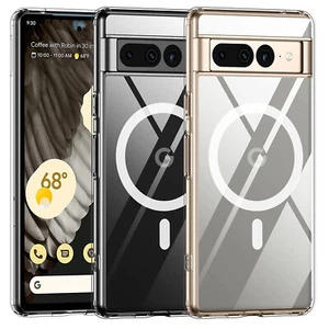 For Google Pixel 8 Pro/7 Pro/7A/8/7 Slim MagSafe Anti-Yellowing Clear Back Case - Picture 1 of 9