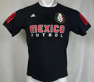 VTG Mexico Futbol National Soccer Team Black Adidas T-Shirt Youth LARGE - Picture 1 of 10