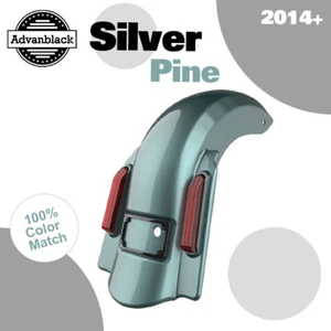 SILVER PINE Dual Uncut Dominator Extended Stretched Rear Fender Fits Harley 14+ - Picture 1 of 11