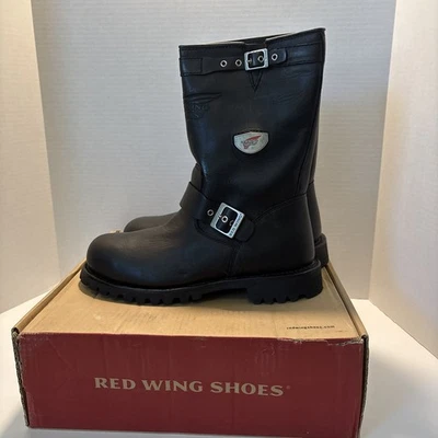 Red Wing Engineer 988 Steel Toe Motorcycle Boots Black Leather Biker Mens 11.5D - Image 1 of 4
