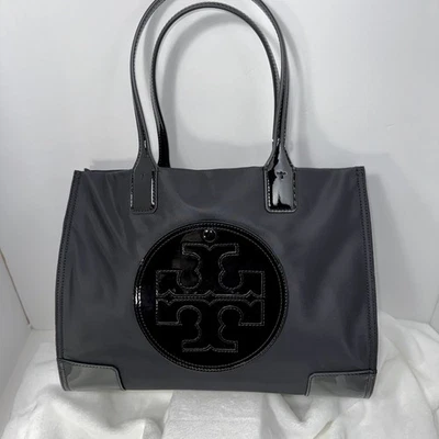 BOLSO DE MANO TORY BURCH TOTE pequeño charol ELLA NEGRO "NUEVO CON ETIQUETAS" Foto 1 de 4