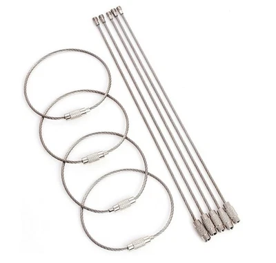 BAYLI 10x Schlüsselringe aus Drahtseil Ø50mm Schlüsselanhänger Schlüsselring Edelstahl